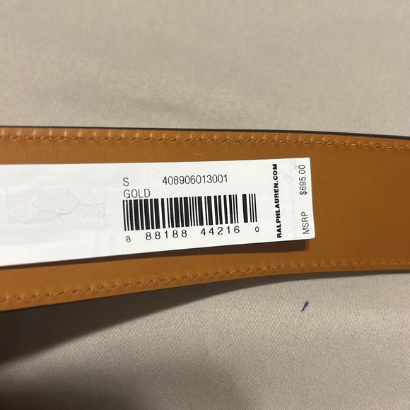 Ralph Lauren Gold Buckle Leather Belt - Picture 3 of 7
